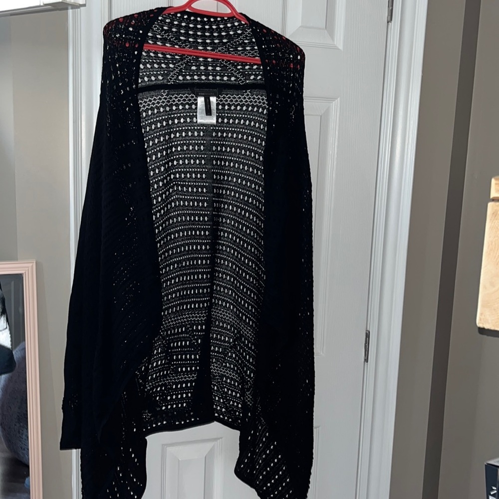 Black Crochet Cardigan